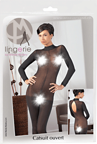 Catsuit mit Spitzenkragen M/L