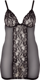 Negligé aus Powernet und Spitze, transparent XL