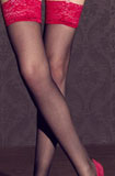 Strapsstrümpfe mit rotem Spitzenabschluss 3/M